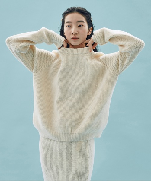 INSIIS(インシス)の「【セットアップ対応可】クルーネックニット(ニット/セーター・レディース・ホワイト/ブラック/ブルー・フリー)」の18枚目の写真