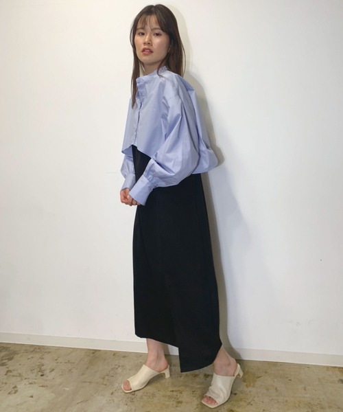 CORNERS（コーナーズ）の「クロップドフレアブラウス（シャツ/ブラウス・レディース・ホワイト/グレー/アイボリー/ブラック/ライトブルー・M）」の19枚目の写真