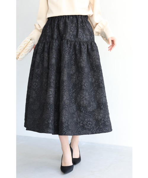 cawaii(カワイイ)の「(黒)ふわりと可愛い艶花浮かぶミディアムスカート(スカート・レディース・ブラック・FREE)」の22枚目の写真