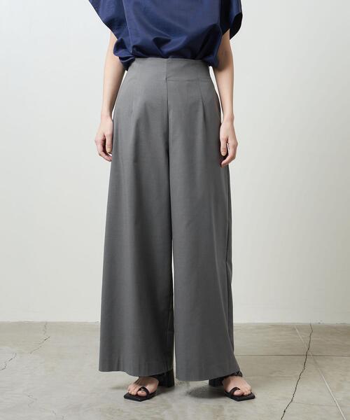 【MARW UNITED ARROWS】ギャバワイドパンツ 38 ブラック MARW UNITED ARROWS（マルゥ ユナイテッドアローズ）の「＜MARW