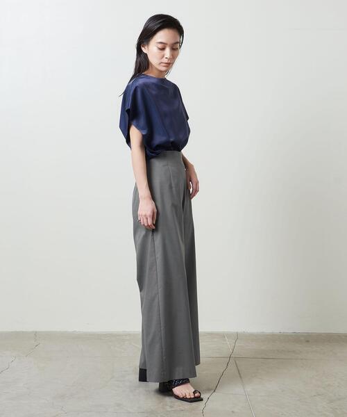 【MARW UNITED ARROWS】ギャバワイドパンツ 38 ブラック マルゥユナイテッドアローズ ギャバ タック ワイドパンツ
