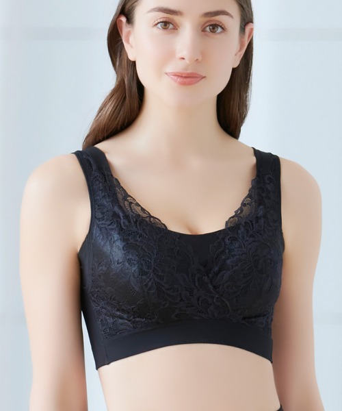 BRADELIS NEWYORK(ブラデリスニューヨーク)の「ブラデリス 素肌しっとりハッピーバストブラ23 補正下着 補整 ブラレット(ブラジャー・レディース・ピンク/ブラック/グレイッシュベージュ・4L/L/LL/3L/S/M/5L)」の1枚目の写真