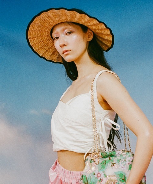 Casselini（キャセリーニ）の「Casselini(キャセリーニ)なみなみサンバイザー（ハット・レディース・ベージュ/ブラック・FREE）」の2枚目の写真