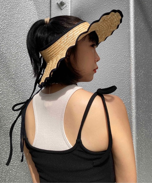 Casselini（キャセリーニ）の「Casselini(キャセリーニ)なみなみサンバイザー（ハット・レディース・ベージュ/ブラック・FREE）」の10枚目の写真