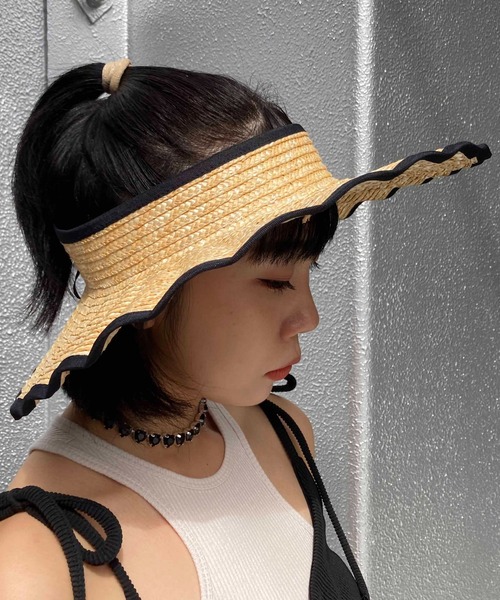 Casselini（キャセリーニ）の「Casselini(キャセリーニ)なみなみサンバイザー（ハット・レディース・ベージュ/ブラック・FREE）」の12枚目の写真