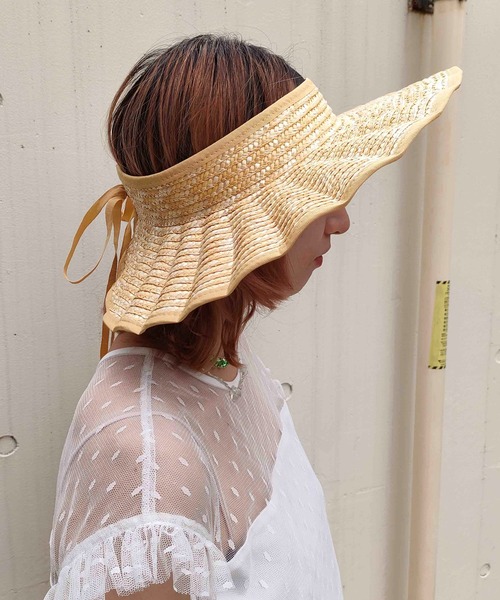 Casselini（キャセリーニ）の「Casselini(キャセリーニ)なみなみサンバイザー（ハット・レディース・ベージュ/ブラック・FREE）」の13枚目の写真