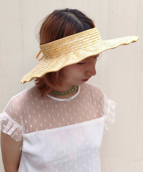 Casselini（キャセリーニ）の「Casselini(キャセリーニ)なみなみサンバイザー（ハット・レディース・ベージュ/ブラック・FREE）」の16枚目の写真