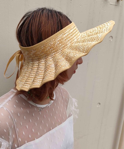 Casselini（キャセリーニ）の「Casselini(キャセリーニ)なみなみサンバイザー（ハット・レディース・ベージュ/ブラック・FREE）」の17枚目の写真