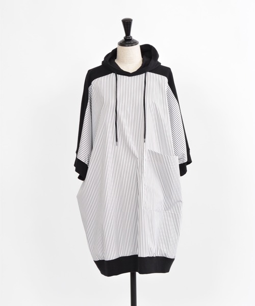 gomme(ゴム)の「40/-コーマ裏毛 ビッグパーカー(パーカー・レディース・ブラック/チャコールグレー・MEDIUM)」の9枚目の写真