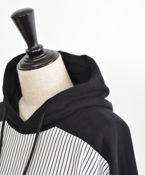 gomme(ゴム)の「40/-コーマ裏毛 ビッグパーカー(パーカー・レディース・ブラック/チャコールグレー・MEDIUM)」の8枚目の写真