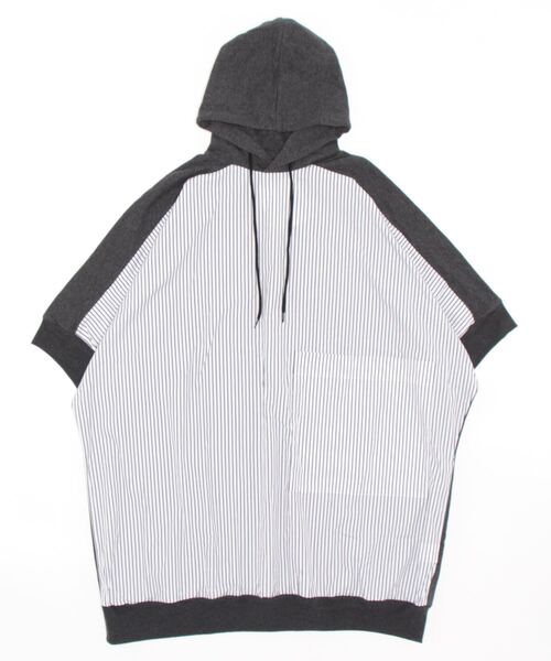 gomme(ゴム)の「40/-コーマ裏毛 ビッグパーカー(パーカー・レディース・ブラック/チャコールグレー・MEDIUM)」の18枚目の写真