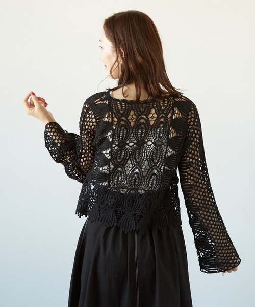 PAPAVER(パパヴェル)の「【PAPAVER】かぎ針PO(その他トップス・レディース・ブラック/ベージュ/アイボリー・MEDIUM)」の1枚目の写真