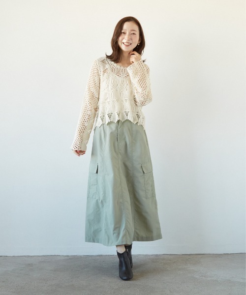 PAPAVER(パパヴェル)の「【PAPAVER】かぎ針PO(その他トップス・レディース・ブラック/ベージュ/アイボリー・MEDIUM)」の5枚目の写真