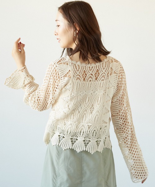 PAPAVER(パパヴェル)の「【PAPAVER】かぎ針PO(その他トップス・レディース・ブラック/ベージュ/アイボリー・MEDIUM)」の8枚目の写真
