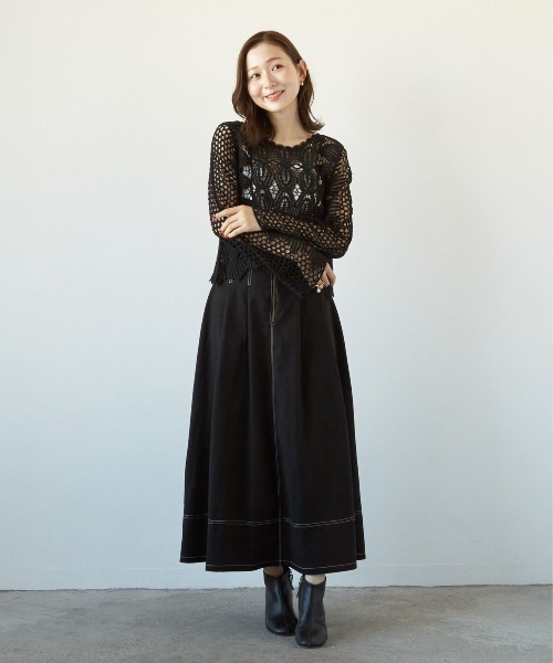 PAPAVER(パパヴェル)の「【PAPAVER】かぎ針PO(その他トップス・レディース・ブラック/ベージュ/アイボリー・MEDIUM)」の9枚目の写真
