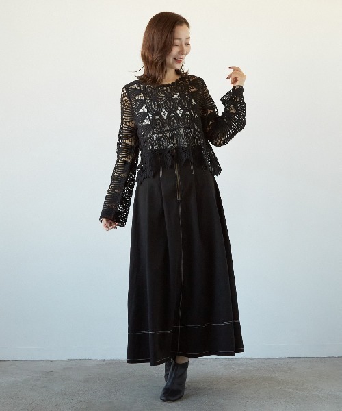 PAPAVER(パパヴェル)の「【PAPAVER】かぎ針PO(その他トップス・レディース・ブラック/ベージュ/アイボリー・MEDIUM)」の10枚目の写真