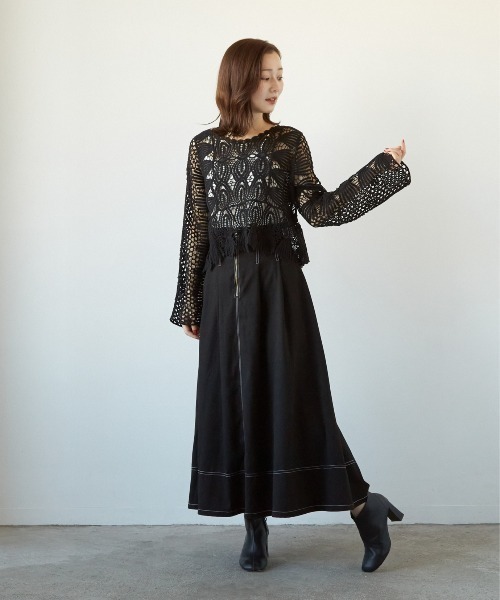 PAPAVER(パパヴェル)の「【PAPAVER】かぎ針PO(その他トップス・レディース・ブラック/ベージュ/アイボリー・MEDIUM)」の11枚目の写真