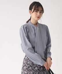 index | ジョーゼット タックスリーブ ボウタイブラウス(シャツ/ブラウス)