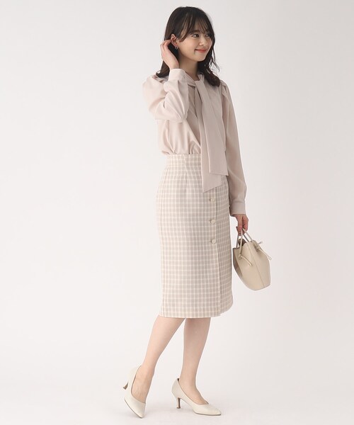 index（インデックス）の「◆タックスリーブ ボウタイブラウス【洗濯機洗い可】（シャツ/ブラウス・レディース・ライトグレー/ライトブルー/グリーン系/ホワイト系3・42/38/36/40）」の21枚目の写真