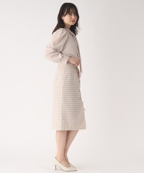 index（インデックス）の「◆タックスリーブ ボウタイブラウス【洗濯機洗い可】（シャツ/ブラウス・レディース・ライトグレー/ライトブルー/グリーン系/ホワイト系3・42/38/36/40）」の22枚目の写真