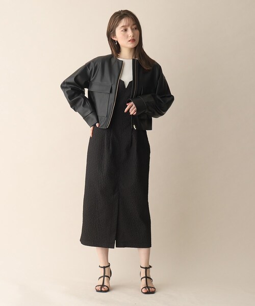 OPAQUE.CLIP（オペークドットクリップ）の「◆ジャカードキャミワンピース（ワンピース・レディース・ブラック/オフホワイト・40/36/38）」の18枚目の写真