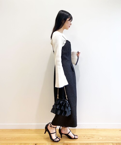 OPAQUE.CLIP（オペークドットクリップ）の「◆ジャカードキャミワンピース（ワンピース・レディース・ブラック/オフホワイト・40/36/38）」の10枚目の写真