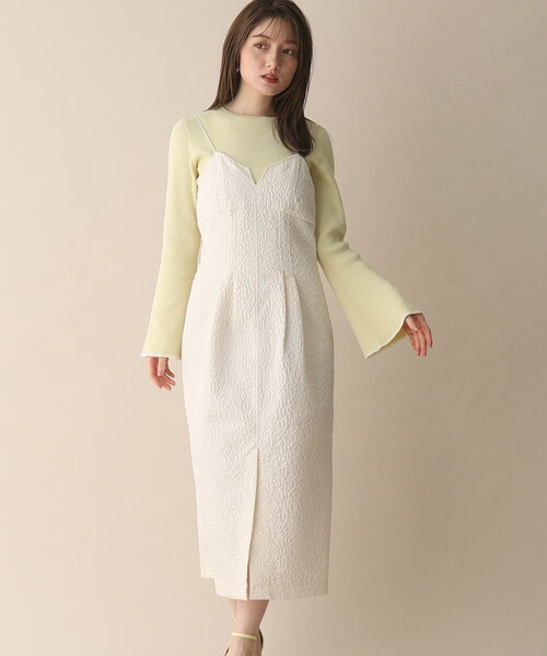 OPAQUE.CLIP（オペークドットクリップ）の「◆ジャカードキャミワンピース（ワンピース・レディース・ブラック/オフホワイト・40/36/38）」の8枚目の写真