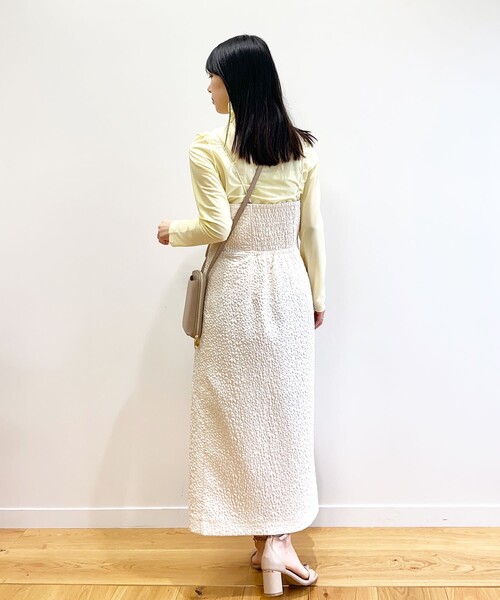 OPAQUE.CLIP（オペークドットクリップ）の「◆ジャカードキャミワンピース（ワンピース・レディース・ブラック/オフホワイト・40/36/38）」の4枚目の写真