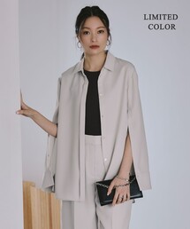 ICB（アイシービー）の「【接触冷感・UVケア・速乾・洗える】FluidBackSatin スリットスリーブシャツ（シャツ/ブラウス）」