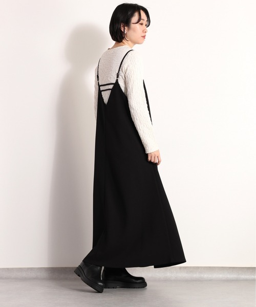 cepo(セポ)の「カットジョーゼットキャミワンピース(ワンピース・レディース・ブラック/ベージュ・M)」の13枚目の写真