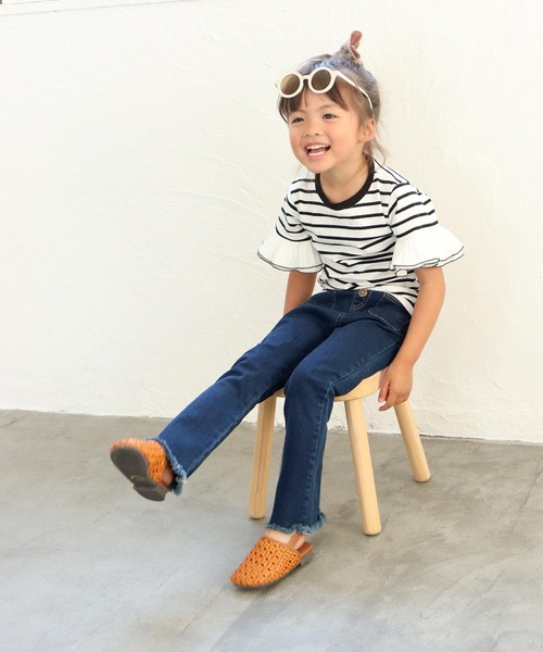 SOROTTO（ソロット）の「メッシュ編み込みぺたんこサンダル（サンダル・キッズ・キャメル/ブラック/ホワイト・16.0cm/17.0cm/18.0cm/19.0cm/20.0cm/21.0cm/22.0cm）」の5枚目の写真