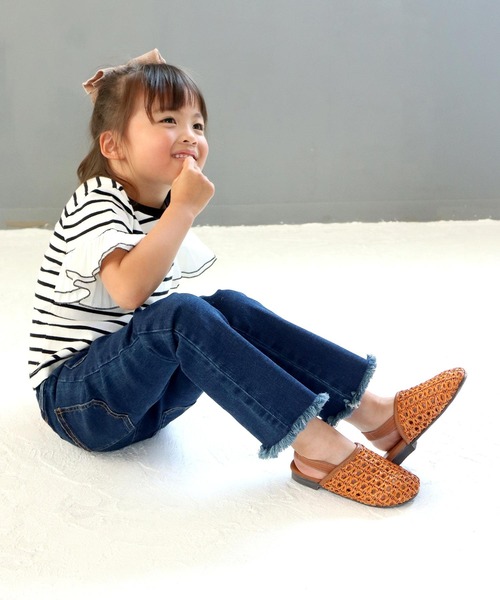 SOROTTO（ソロット）の「メッシュ編み込みぺたんこサンダル（サンダル・キッズ・キャメル/ブラック/ホワイト・16.0cm/17.0cm/18.0cm/19.0cm/20.0cm/21.0cm/22.0cm）」の9枚目の写真