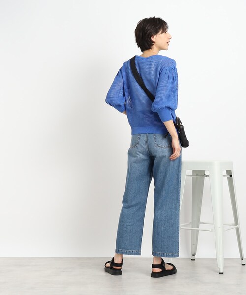 Cutie Blonde（キューティーブロンド）の「◆【レイヤードを楽しむ】メッシュロゴトップス（Tシャツ/カットソー・レディース・ホワイト系/ブルー・00）」の3枚目の写真