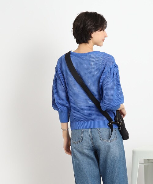 Cutie Blonde（キューティーブロンド）の「◆【レイヤードを楽しむ】メッシュロゴトップス（Tシャツ/カットソー・レディース・ホワイト系/ブルー・00）」の12枚目の写真