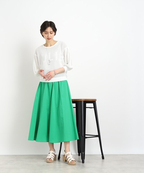 Cutie Blonde（キューティーブロンド）の「◆【レイヤードを楽しむ】メッシュロゴトップス（Tシャツ/カットソー・レディース・ホワイト系/ブルー・00）」の15枚目の写真