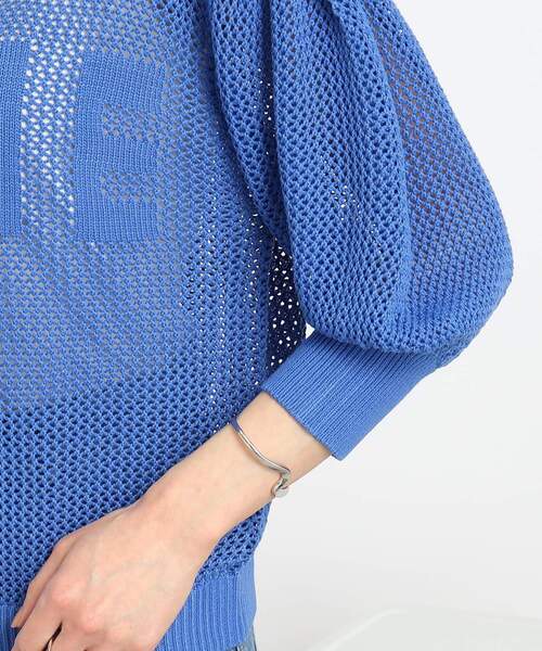 Cutie Blonde（キューティーブロンド）の「◆【レイヤードを楽しむ】メッシュロゴトップス（Tシャツ/カットソー・レディース・ホワイト系/ブルー・00）」の18枚目の写真