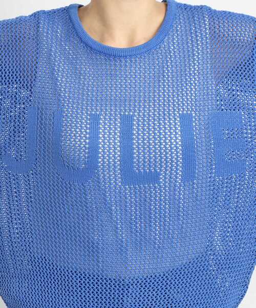 Cutie Blonde（キューティーブロンド）の「◆【レイヤードを楽しむ】メッシュロゴトップス（Tシャツ/カットソー・レディース・ホワイト系/ブルー・00）」の8枚目の写真