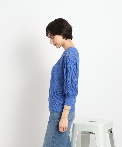 Cutie Blonde（キューティーブロンド）の「◆【レイヤードを楽しむ】メッシュロゴトップス（Tシャツ/カットソー・レディース・ホワイト系/ブルー・00）」の21枚目の写真