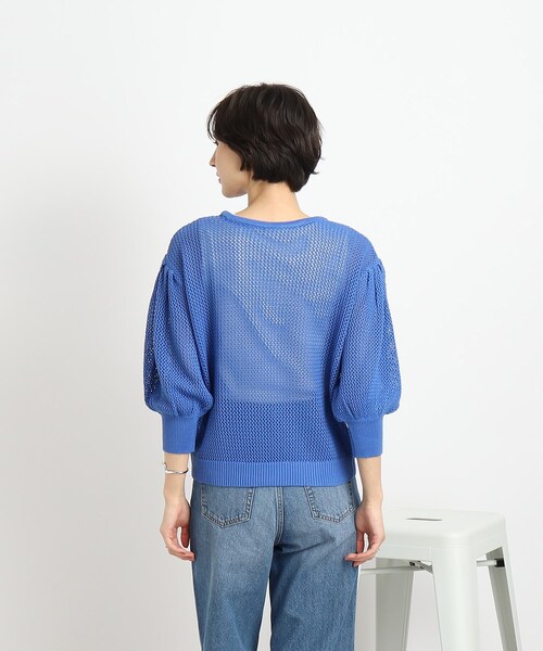 Cutie Blonde（キューティーブロンド）の「◆【レイヤードを楽しむ】メッシュロゴトップス（Tシャツ/カットソー・レディース・ホワイト系/ブルー・00）」の11枚目の写真