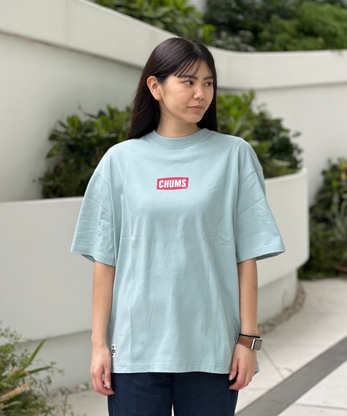 CHUMS(チャムス)の「【CHUMS】Oversized Mini CHUMS Logo T-Shirt(Tシャツ/カットソー・メンズ・ネイビー/サックスブルー/ホワイト/ホワイト×ネイビー・LARGE/X-LARGE/MEDIUM)」の4枚目の写真