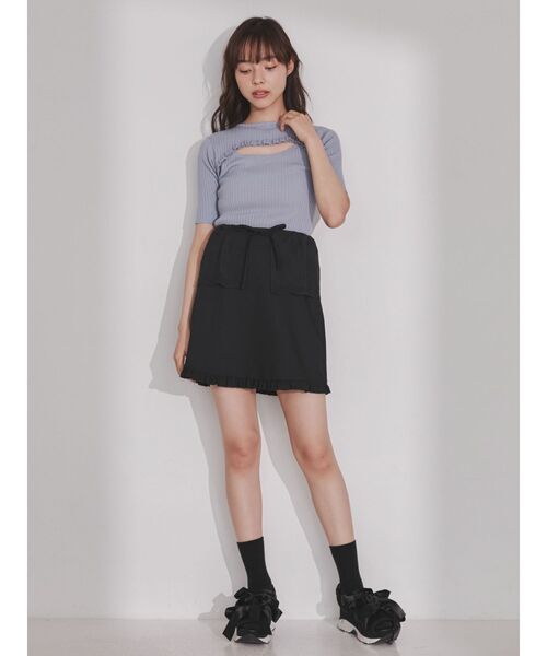 merry jenny（メリージェニー）の「カットアウトフリルニットtops（ニット/セーター・レディース・ブラック/ブルー/アイボリー・FREE）」の11枚目の写真