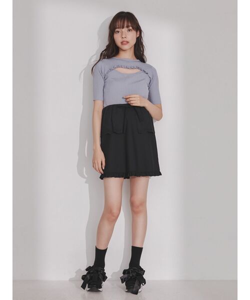 merry jenny（メリージェニー）の「カットアウトフリルニットtops（ニット/セーター・レディース・ブラック/ブルー/アイボリー・FREE）」の12枚目の写真