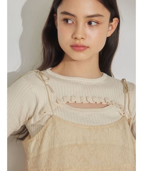 merry jenny（メリージェニー）の「カットアウトフリルニットtops（ニット/セーター・レディース・ブラック/ブルー/アイボリー・FREE）」の7枚目の写真
