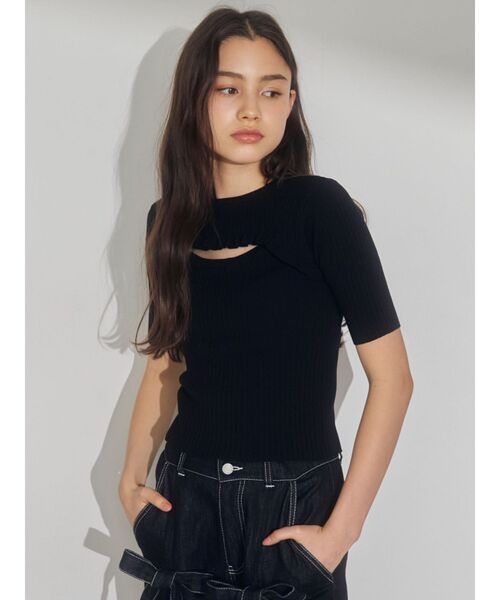 merry jenny（メリージェニー）の「カットアウトフリルニットtops（ニット/セーター・レディース・ブラック/ブルー/アイボリー・FREE）」の15枚目の写真