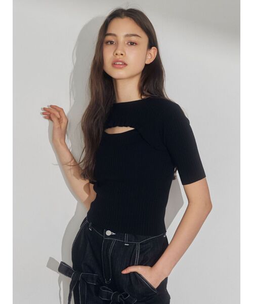 merry jenny（メリージェニー）の「カットアウトフリルニットtops（ニット/セーター・レディース・ブラック/ブルー/アイボリー・FREE）」の16枚目の写真