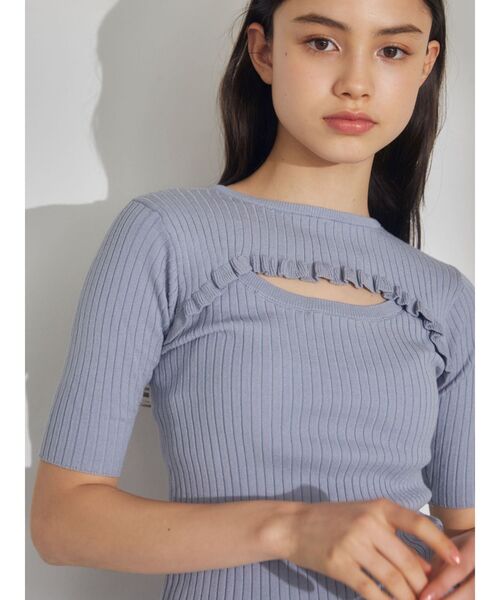 merry jenny（メリージェニー）の「カットアウトフリルニットtops（ニット/セーター・レディース・ブラック/ブルー/アイボリー・FREE）」の20枚目の写真