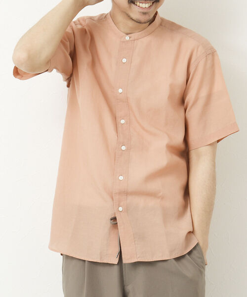 NOLLEY'S goodman（ノーリーズグッドマン）の「FLOAT SHIRT 半袖バンドカラーシャツ（シャツ/ブラウス・メンズ・ブラック/サックスブルー/オレンジ/ダークネイビー・S/M/L）」の10枚目の写真