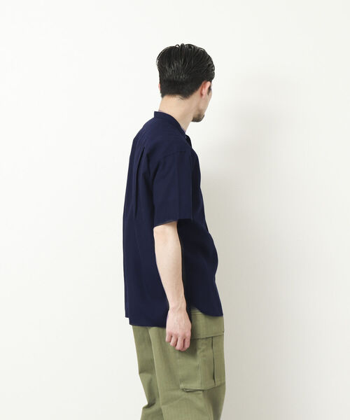 NOLLEY'S goodman（ノーリーズグッドマン）の「FLOAT SHIRT 半袖バンドカラーシャツ（シャツ/ブラウス・メンズ・ブラック/サックスブルー/オレンジ/ダークネイビー・S/M/L）」の7枚目の写真