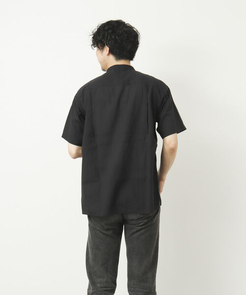 NOLLEY'S goodman（ノーリーズグッドマン）の「FLOAT SHIRT 半袖バンドカラーシャツ（シャツ/ブラウス・メンズ・ブラック/サックスブルー/オレンジ/ダークネイビー・S/M/L）」の16枚目の写真