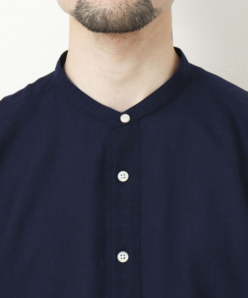 NOLLEY'S goodman（ノーリーズグッドマン）の「FLOAT SHIRT 半袖バンドカラーシャツ（シャツ/ブラウス・メンズ・ブラック/サックスブルー/オレンジ/ダークネイビー・S/M/L）」の17枚目の写真